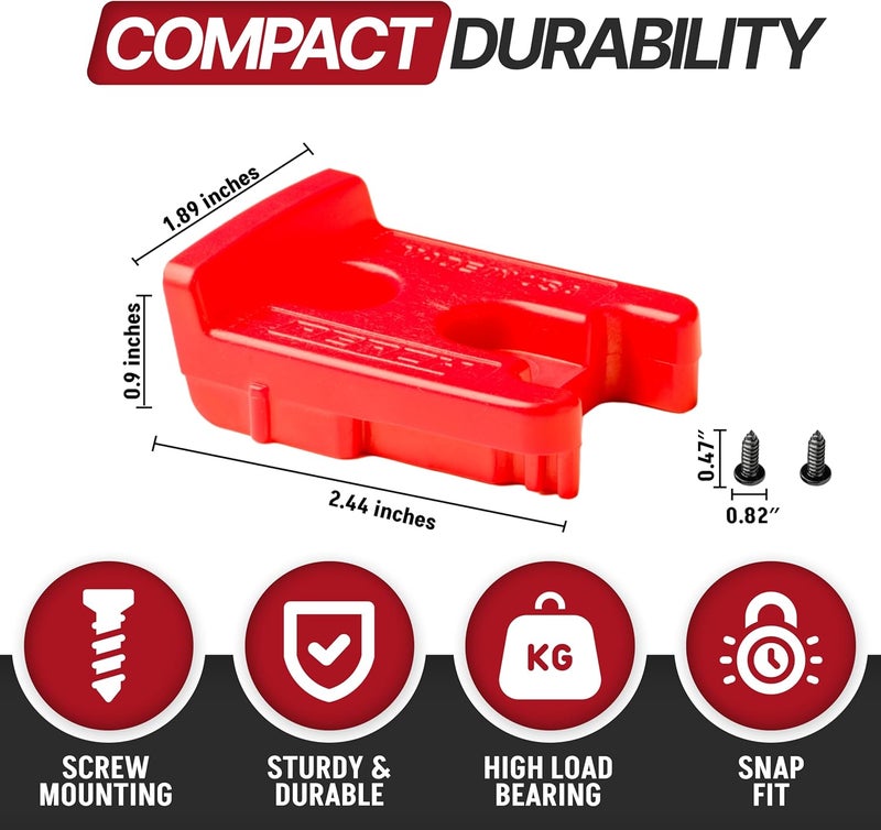 perch 9 Pack Tool Holder for Milwaukee M18/18v Cordless Tools - Snap Fit Tool Organizer for Milwaukee Drill Holder, Under Shelf, Wall Mount w/Hardware for Easy Install. - Image 4